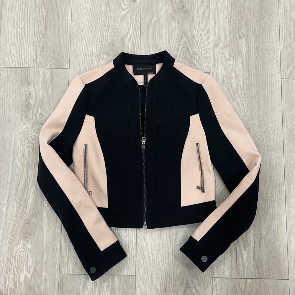BCBG MAXAZRIA black and pink blazer